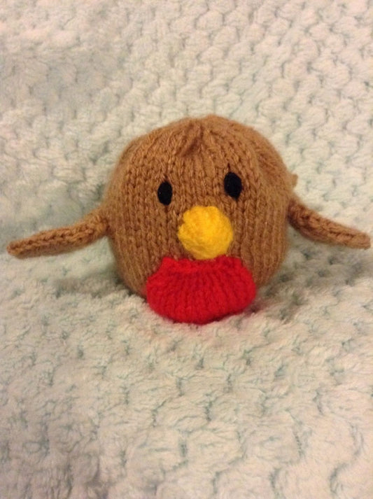 KNITTING PATTERN - Christmas robin chocolate orange cover or toy