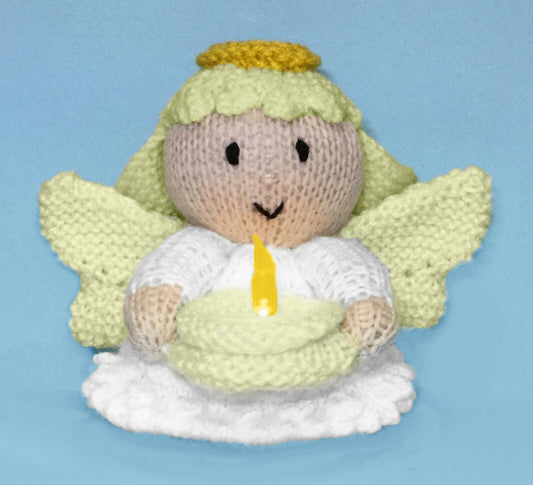 KNITTING PATTERN - Christmas Angel Tealight chocolate orange Cover / 15cms toy