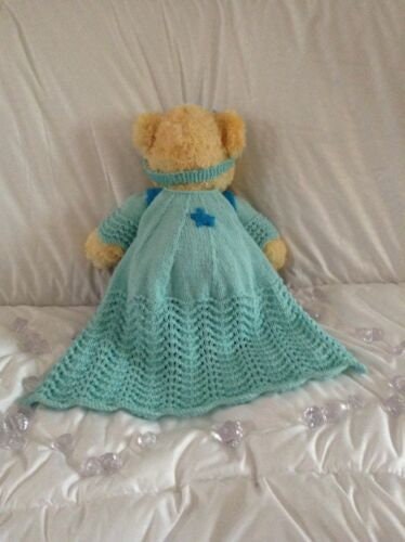 KNITTING PATTERN - Snow Queen costume Elsa blue fits build a bear