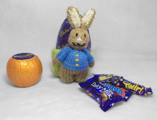 KNITTING PATTERN - Easter Peter the Bunny Rabbit Sweet Pot - holds chocolate egg