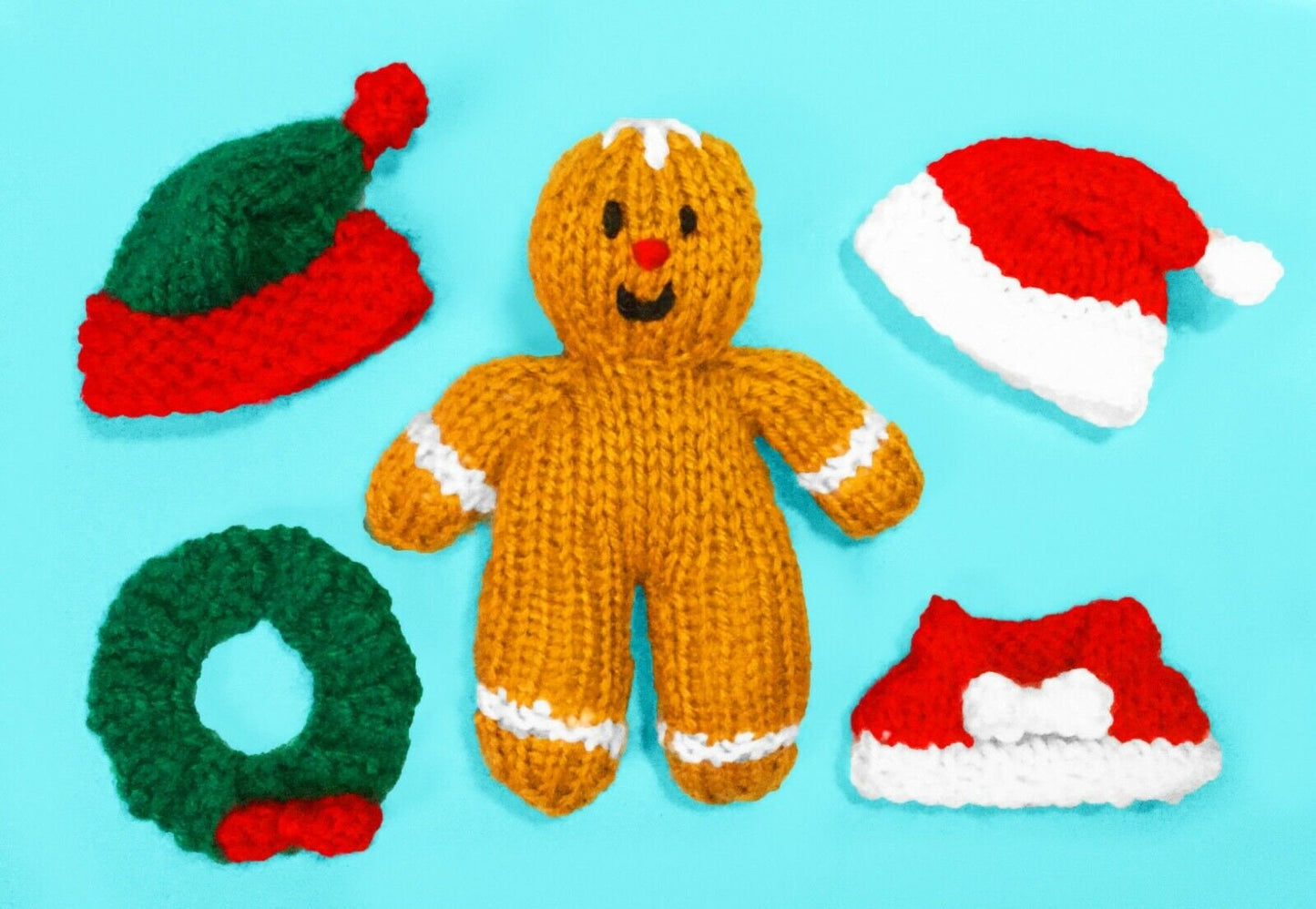 KNITTING PATTERN - Christmas Gingerbread Man Doll with Removable Clothes toy