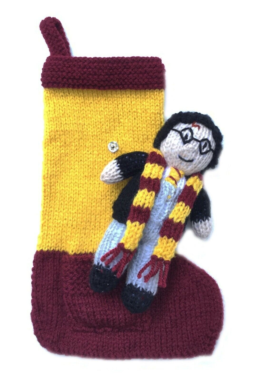 KNITTING PATTERN - Harry Potter 20cms Stocking with detachable 8cms toy