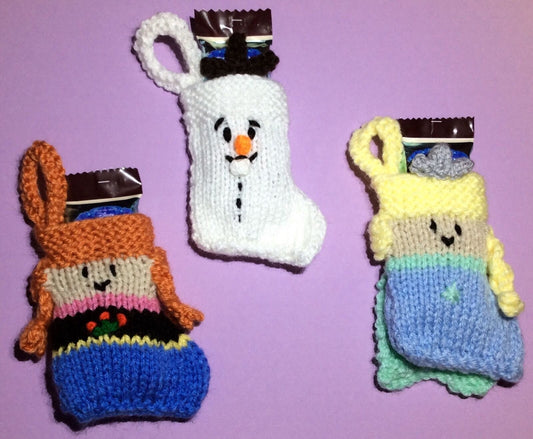 KNITTING PATTERN - Snow Queen Christmas stocking decoration