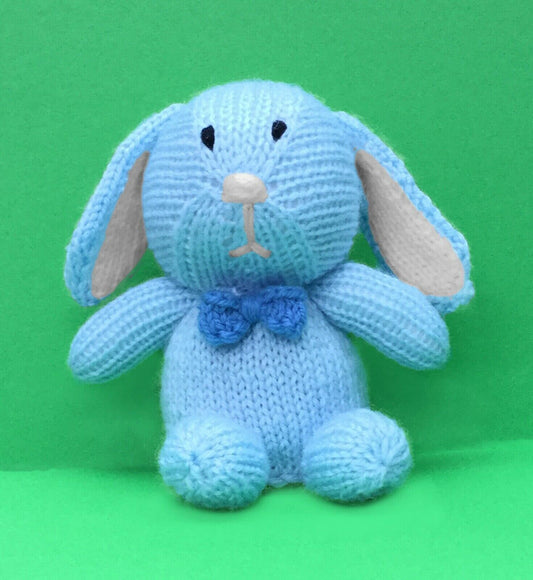 KNITTING PATTERN - Blue Bunny Big Feet choc orange cover / 13 cms Easter toy
