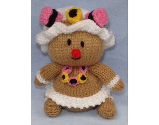 KNITTING PATTERN - Christmas Gingerbread Lady orange cover or 15 cms toy