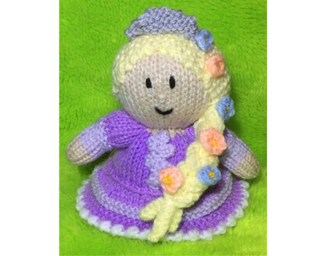 KNITTING PATTERN - Rapunzel choc orange cover / 16 cms Princess toy