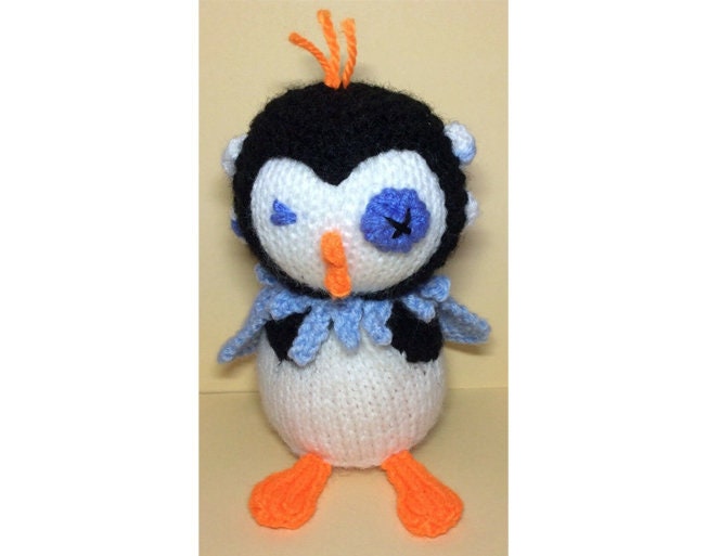 KNITTING PATTERN - Snow Queen Penguin inspired choc orange cover / 13cms Toy