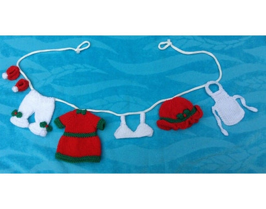 KNITTING PATTERN - Cute Mother Christmas \ Mrs Claus washing line decoration