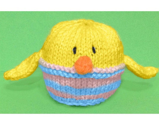 KNITTING PATTERN - Easter Chubby Chick choc orange cover / 9 cms Chicken toy