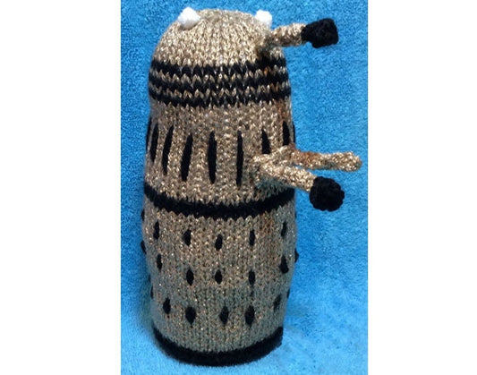 KNITTING PATTERN - Dalek inspired choc orange cover or 18 cms Doctor Who toy