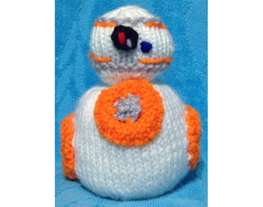 KNITTING PATTERN - BB8 inspired cover or 10 cms toy