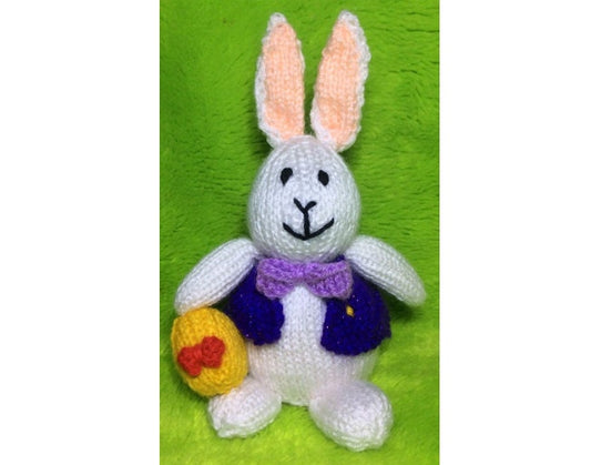 KNITTING PATTERN - Easter Bunny with egg Choc orange cover/ 18 cms Cadbury toy