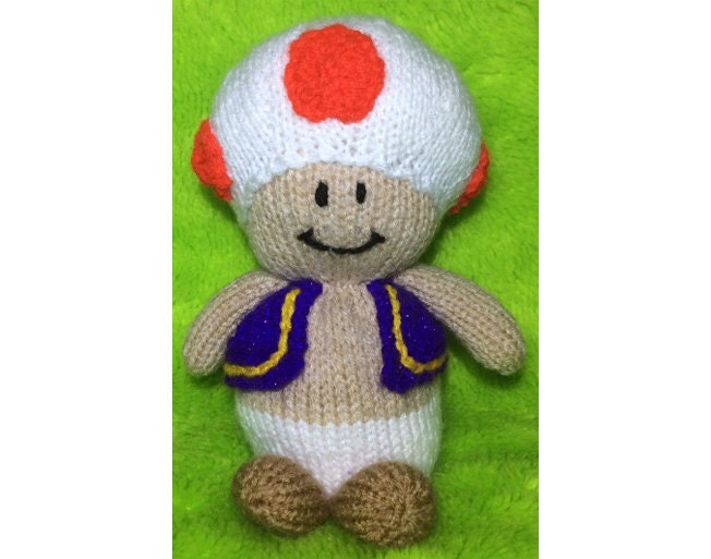 KNITTING PATTERN - Toad Mushroom inspired choc orange cover / 17cms Mario toy