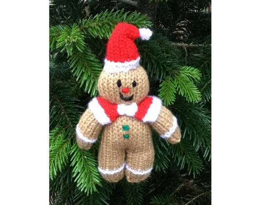 KNITTING PATTERN - Christmas Gingerbread Man Bauble 14 cms tree decoration