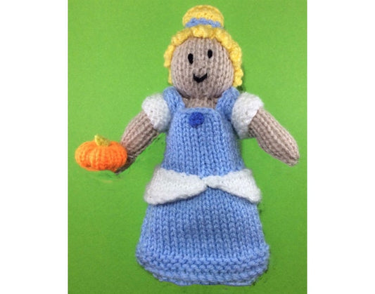 KNITTING PATTERN - Cinderella inspired Doll with Removable Clothes 15 cms toy