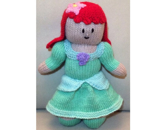 KNITTING PATTERN - Ariel 28 cms soft toy Princess doll
