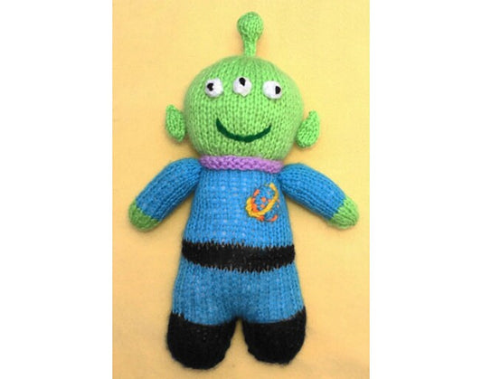 KNITTING PATTERN - Toy Story Alien inspired 18 cms soft toy doll