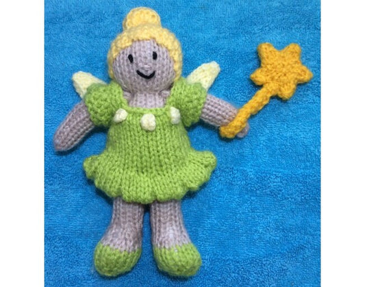 KNITTING PATTERN - Tinkerbell Fairy Doll with Removable Clothes 15 cms toy