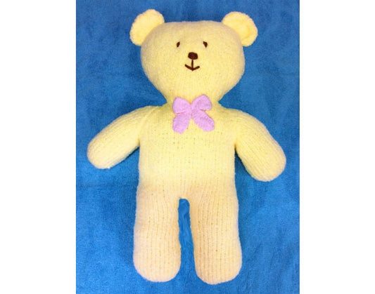 KNITTING PATTERN - Mr Cuddles theTeddy Bear 48 cms Baby Soft Plush Toy