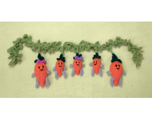 KNITTING PATTERN - Christmas Carrot Garland decoration 1m