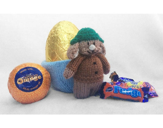 KNITTING PATTERN - Easter Benjamin Bunny inspired Sweet Pot -holds choc orange