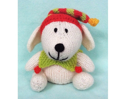 KNITTING PATTERN - Santa’s Helper Dog chocolate orange cover /15cm Christmas toy