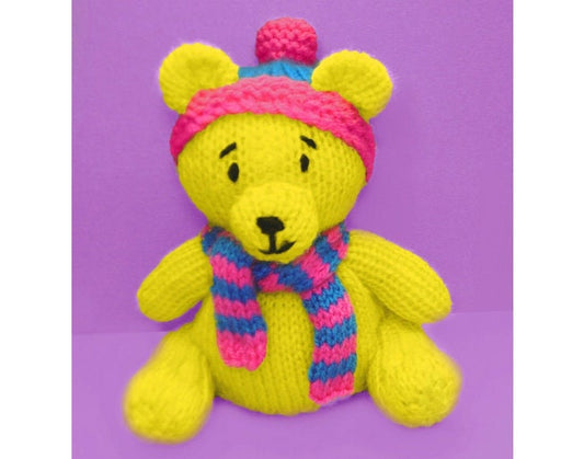 KNITTING PATTERN - Winter Teddy chocolate orange cover / 14 cms Christmas toy