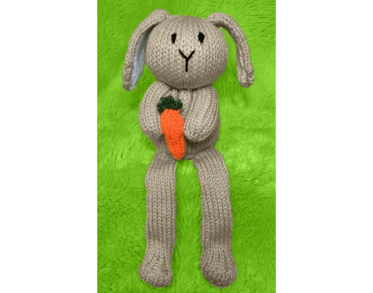 KNITTING PATTERN - Bunny Shelf Sitter Choc orange cover / 28 cms Easter toy