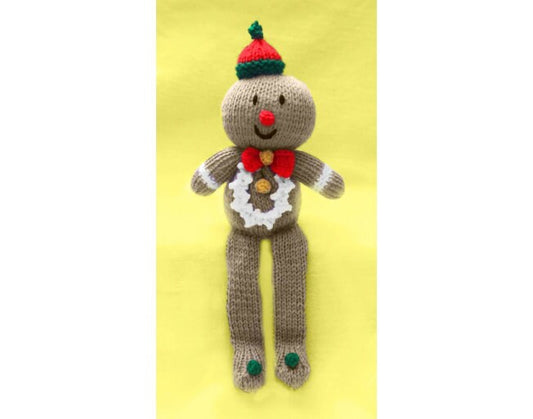 KNITTING PATTERN - Gingerbread Man Shelf Sitter Choc orange cover / 28 cms toy