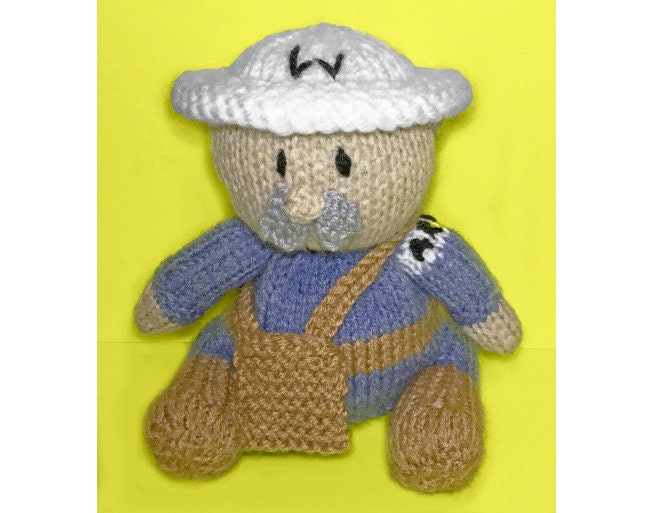 KNITTING PATTERN - World War Two Air Raid Warden Choc orange cover / 15 cms toy