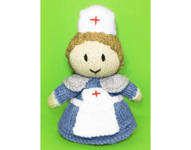 KNITTING PATTERN - World War Two Nurse Choc orange cover / 15 cms toy