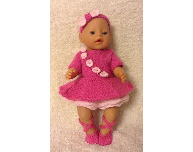 KNITTING PATTERN - Beautiful ballerina costume for 15 - 18 inch doll baby born