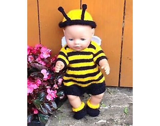 KNITTING PATTERN - Busy Bee Costume for 15-18 inch Baby Born