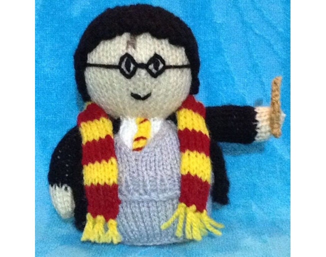 KNITTING PATTERN - Wizard Boy choc orange cover / 15 cms toy