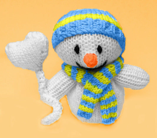 KNITTING PATTERN - Give a Little Love Snowman inspired orange cover/ 14 cms toy