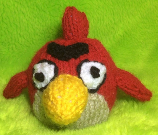 KNITTING PATTERN - Red Bird inspired chocolate orange cover / 9 cms toy