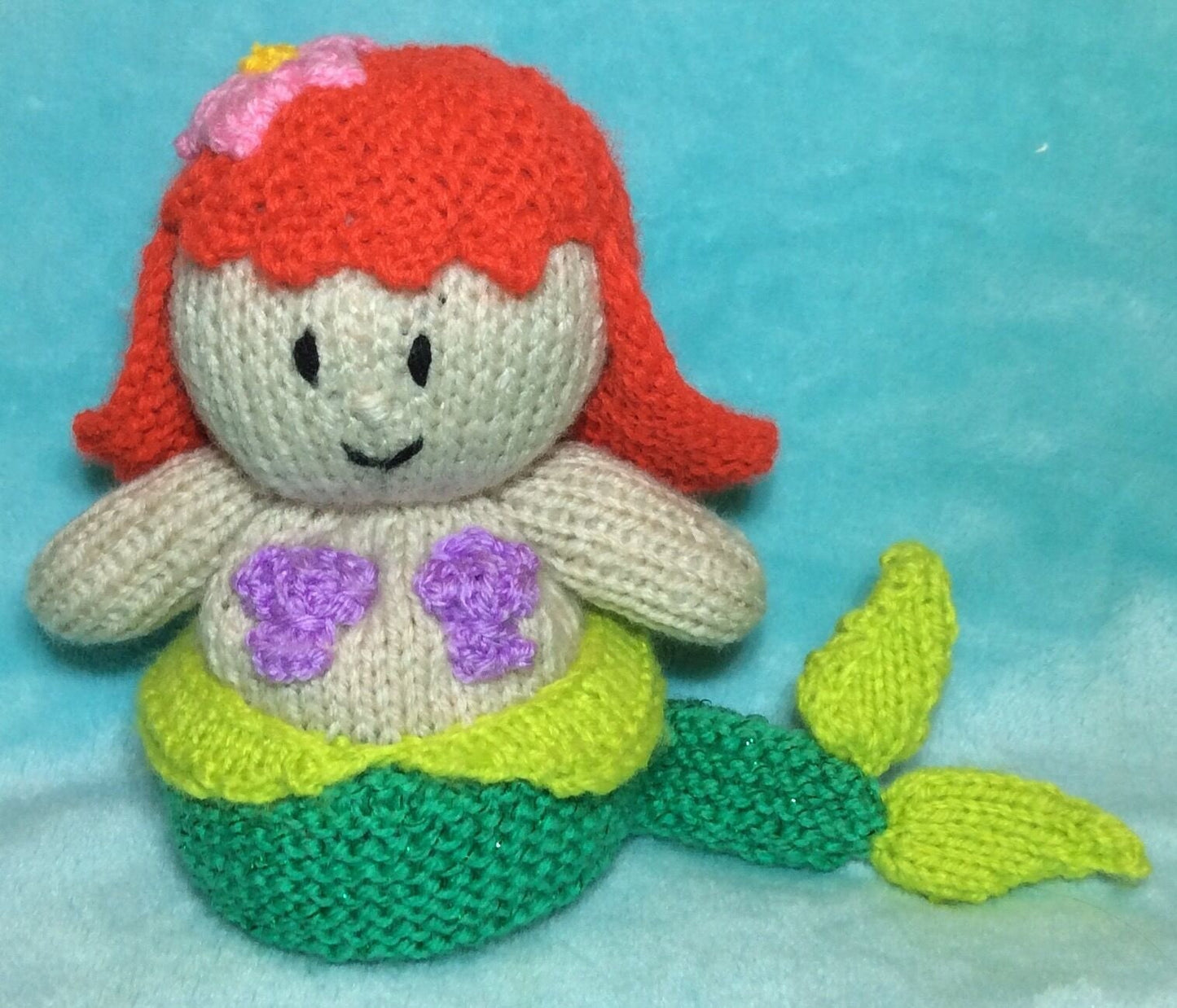 KNITTING PATTERN - Mermaid Princess choc orange cover / 16 cms toy