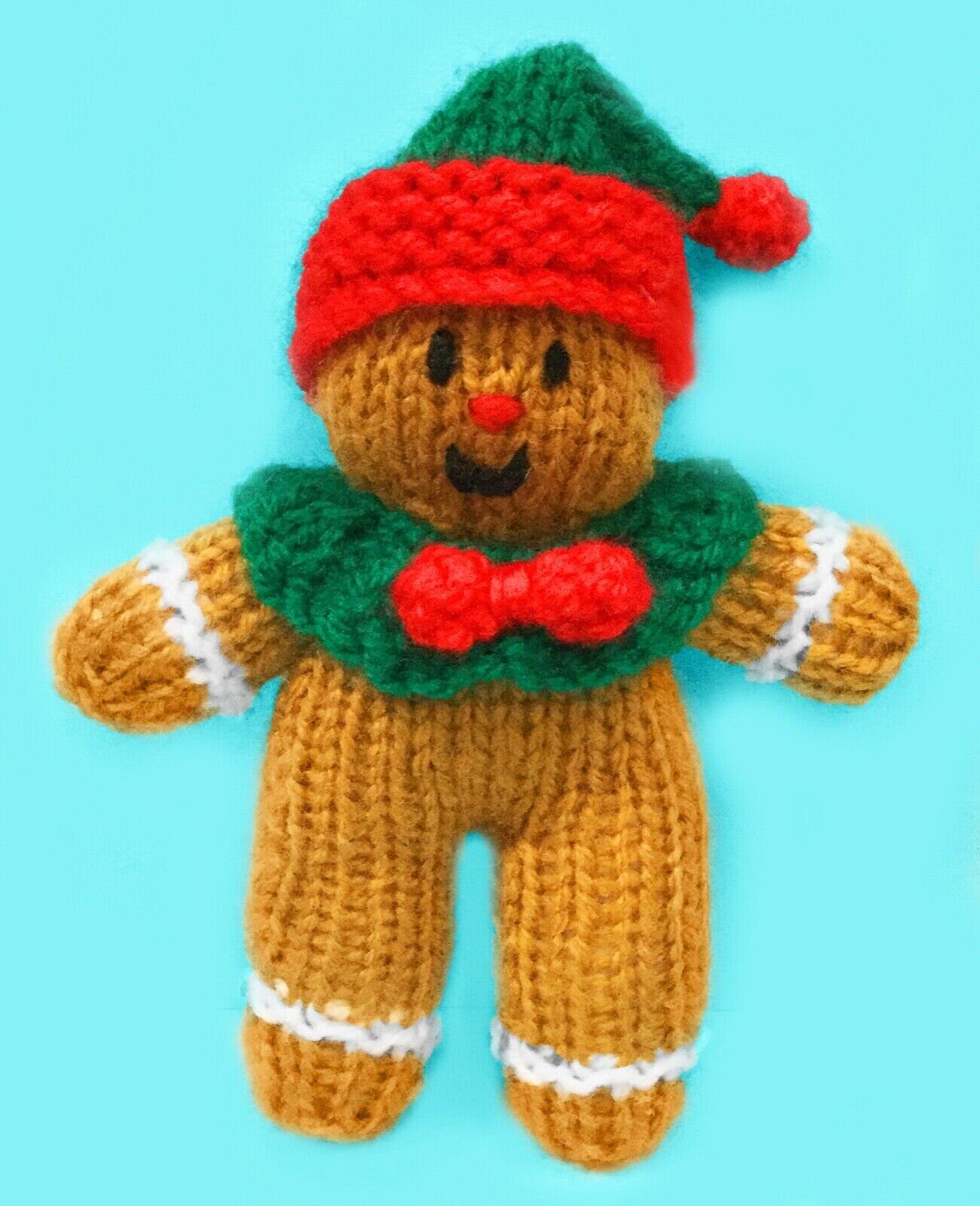 KNITTING PATTERN - Christmas Gingerbread Man Doll with Removable Clothes toy