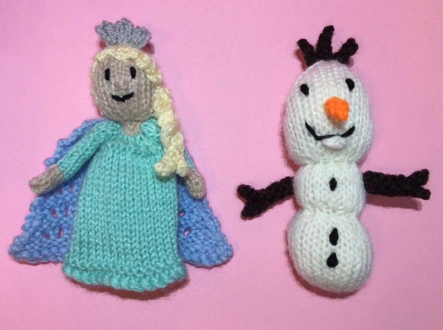 KNITTING PATTERN - Elsa and Olaf inspired Christmas tree decoration / 12 cms toy