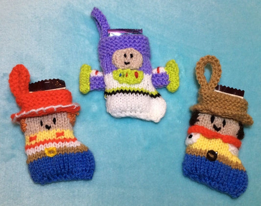 KNITTING PATTERN - Toy Story Woody, Jessie, Buzz Christmas stocking decoration