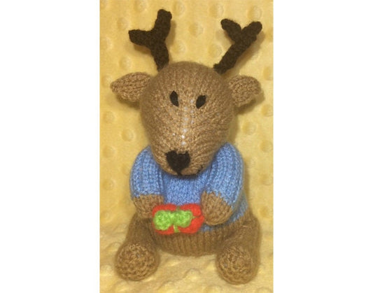 KNITTING PATTERN - Dasher the Reindeer Choc orange cover / 17cms Christmas toy