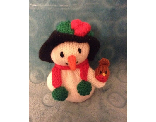 KNITTING PATTERN - Christmas Frosty snowman chocolate orange cover or 15 cms toy