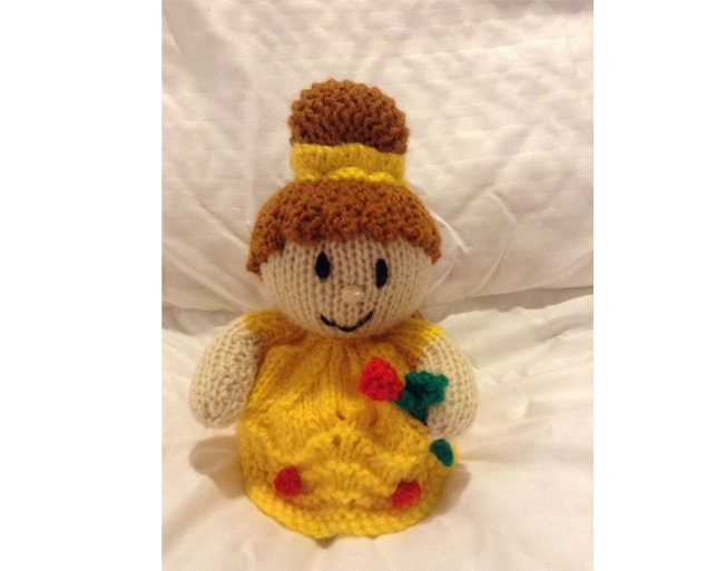 KNITTING PATTERN - Beauty Princess chocolate orange cover or 15 cms toy yellow