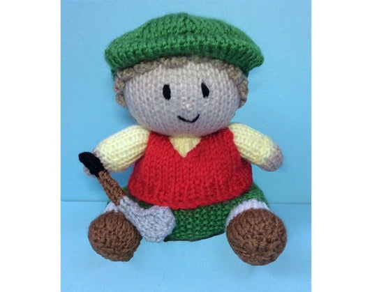 KNITTING PATTERN - Golfer chocolate orange cover or 15 cms toy