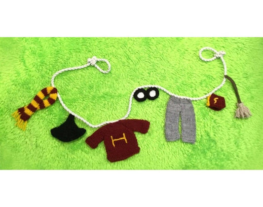 KNITTING PATTERN - Harry Potter Garland Christmas decoration 1m