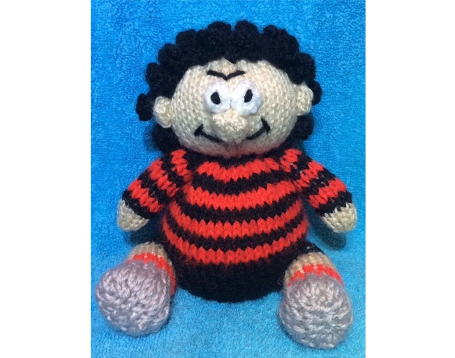 KNITTING PATTERN - Dennis the Menace inspired choc orange cover / 13 cms toy