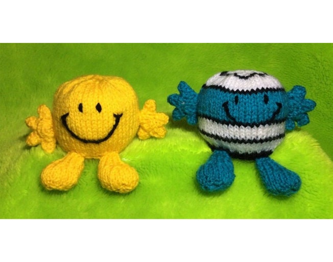 KNITTING PATTERN - Mister Happy & Mister Bump inspired choc orange cover/ 12cms Men toy