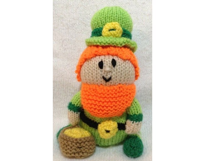 KNITTING PATTERN - St Patrick’s Day Leprechaun choc orange cover / 17cms toy