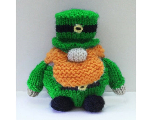 KNITTING PATTERN - Lucky Leprechaun chocolate orange cover / 11 cms Irish toy