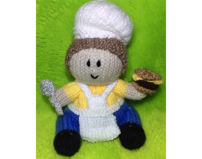 KNITTING PATTERN - BBQ Time Choc orange cover / 17 cms Barbecue Cook Toy